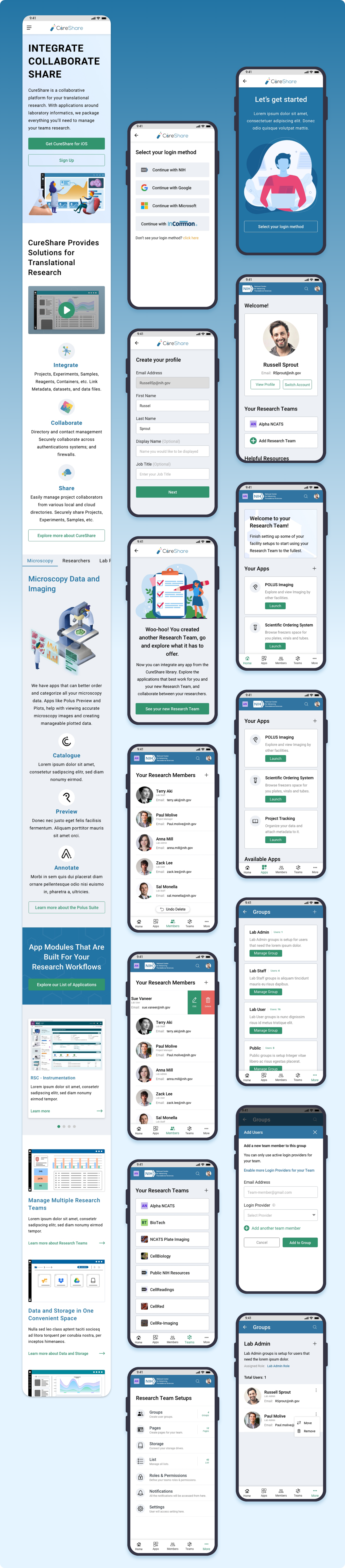 CureShare Mobile App Design