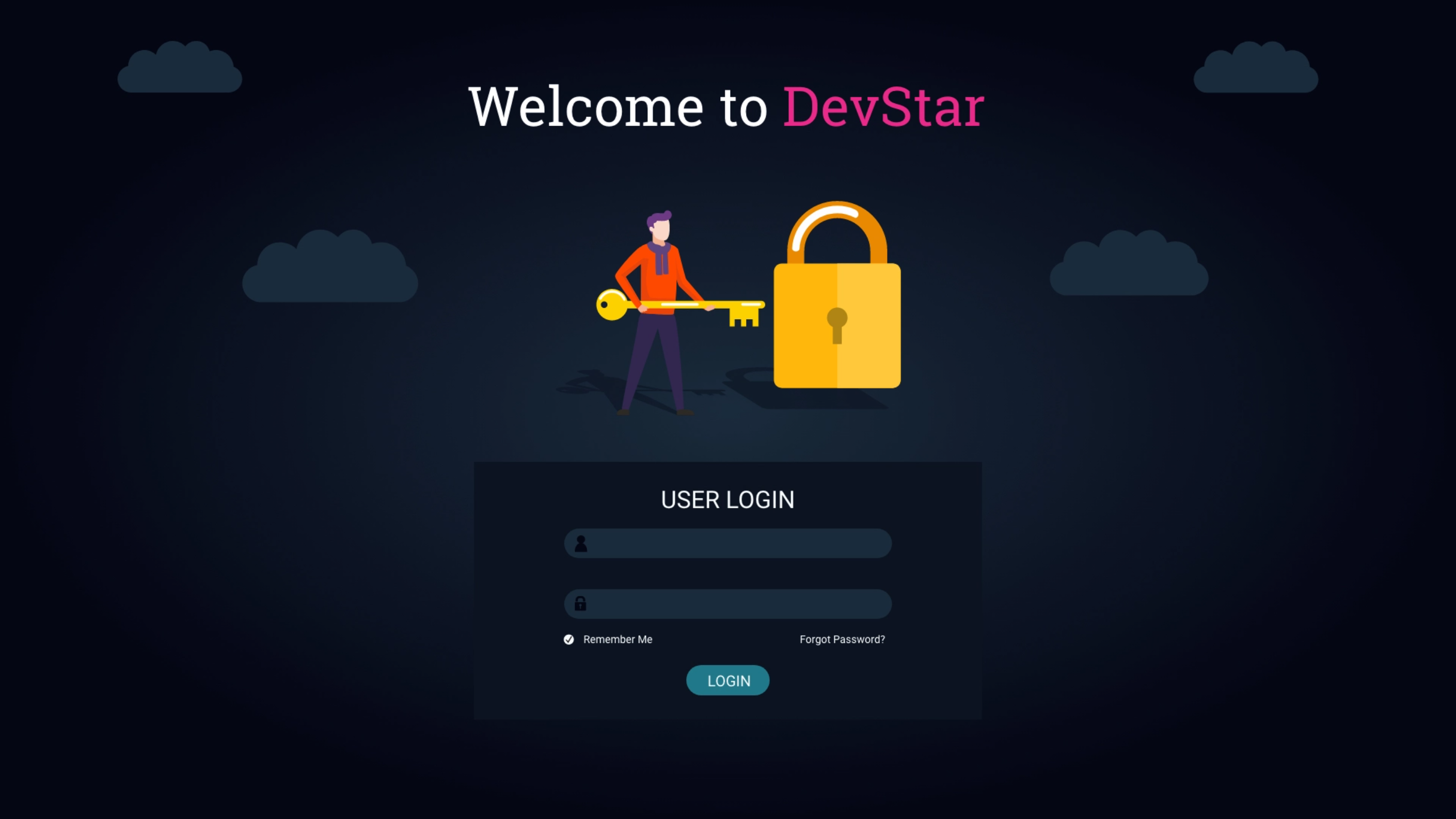 Login Screen Devstar